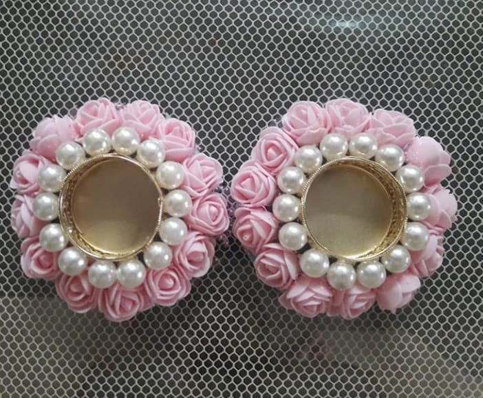 Soft Pink Flower Tealight Rings
